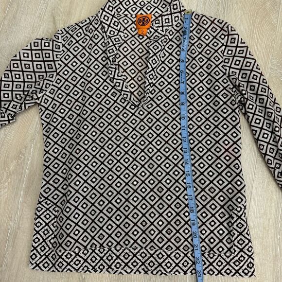 Tory Burch Stephanie Sequin Embellished Tunic Cotton Top Size 2 - Picture 7 of 10